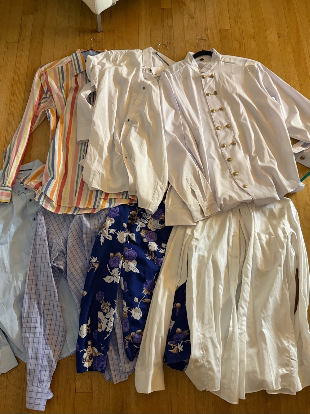 Mixed Button-Up Shirt Lot - Whites, Stripes, Florals